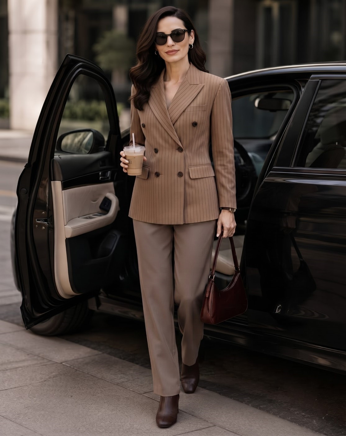 Double-Breasted brown Blazer